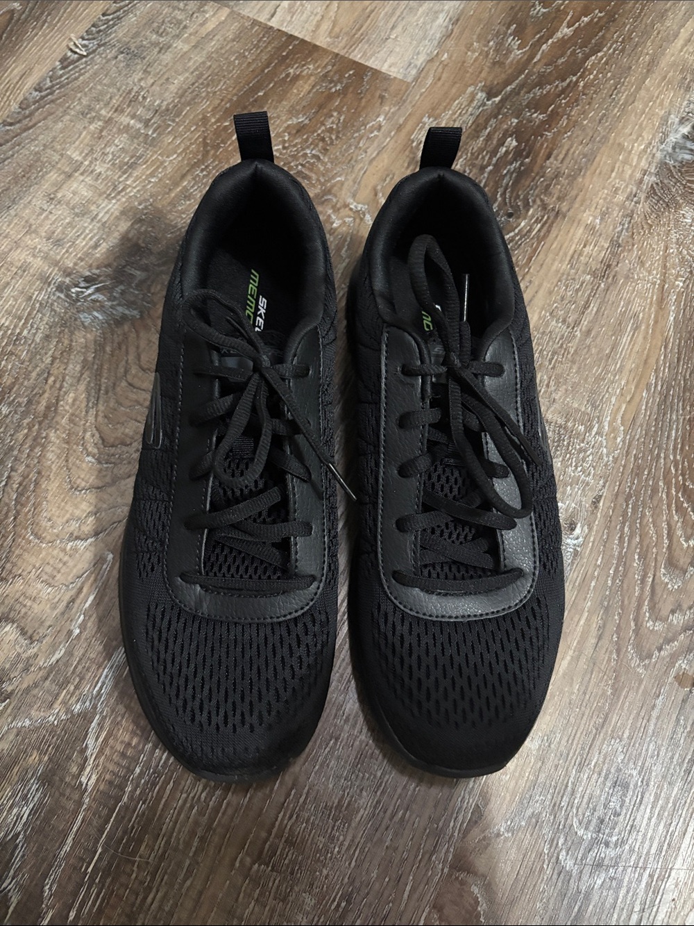 Skechers Men's Black Mesh Memory Foam Athletic Sneakers